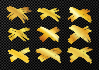 Gold brush cross symbol