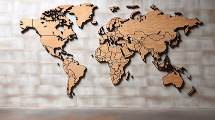 World map made of clay