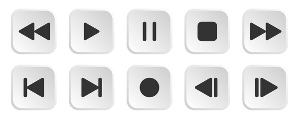 Set Of Media Player Icons