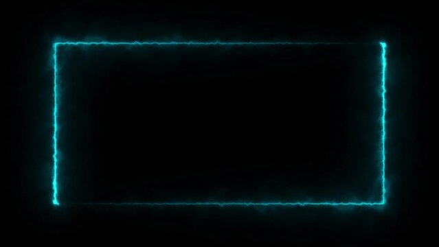 abstract glowing neon rectangle frame animation background 4k
