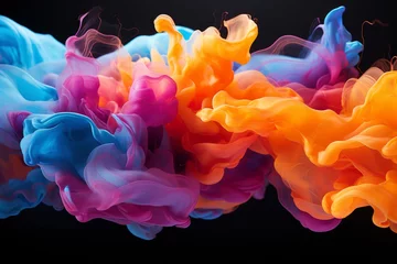 Fototapeten cloud of ink colors on water © jechm