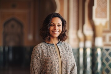 Fototapeta premium Portrait of a beautiful african american woman at the mosque