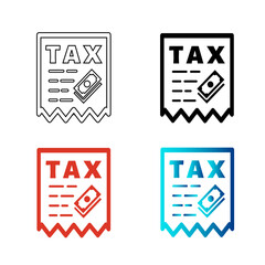 Abstract Income Taxes Silhouette Illustration