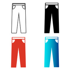 Abstract Jeans Pants Silhouette Illustration