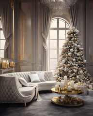 Fototapeta na wymiar Interior luxury design for Christmas.