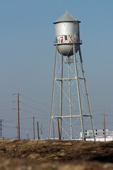 Water Tower With Grafitti