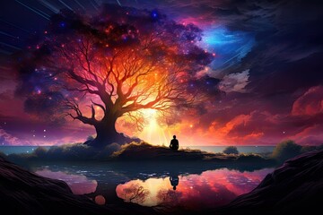 silhouette of spiritual teacher and thinker with adhd and add