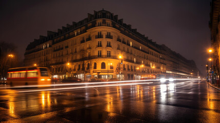 Fototapeta na wymiar Nighttime Elegance: Paris Long Exposures