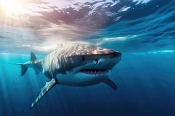 Underwater Encounter: Shark in its Habitat