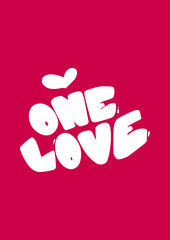 One Love Font on pink background. Romantic feminine composition. living room inspiration