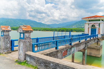 The old dam. An artificial lake (reservoir) near Nha Trang in Vietnam.