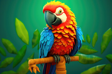 Dynamic 3D Macaw Renderings: Where Cute Meets Color