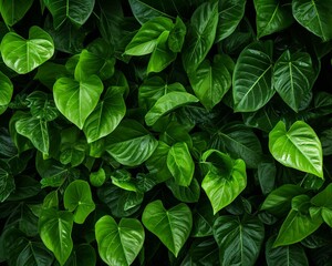 Fototapeta na wymiar Natural green background leafs on corner
