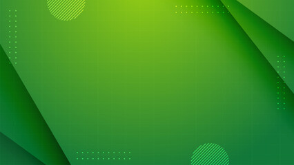 abstract green banner background with diagonal lines and dots for business presentation. vector illustration