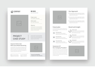 Case study template, Corporate Case Study template Design, Double side flyer template, a4 template