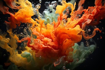 explosion of colors on a black background