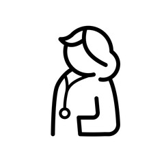 female doctor with stethoscope vector icon
