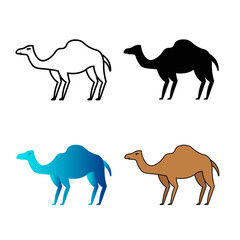 Abstract Flat Camel Animal Silhouette Illustration