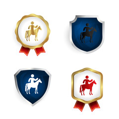 Abstract Horse Riding Badge and Label Collection