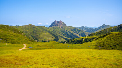 Grosser Rettenstein Mountain with green landscape of Kitzbueheler Alps, Austria