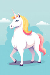 Naklejka na ściany i meble Beautiful unicorn illustration (AI Generated) 