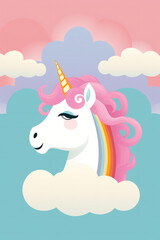 Beautiful unicorn illustration (AI Generated) 