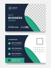 Business post card design template vector
