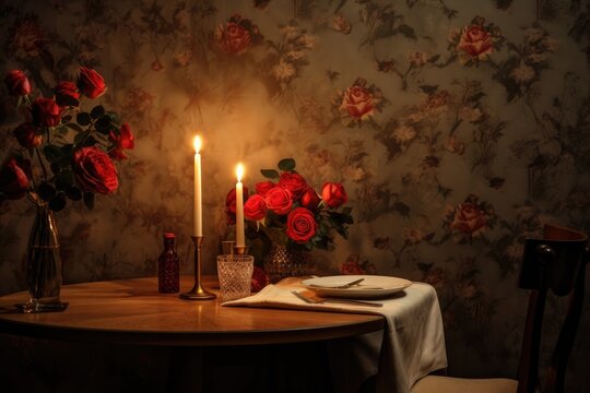romantic candlelight dinner for two. 