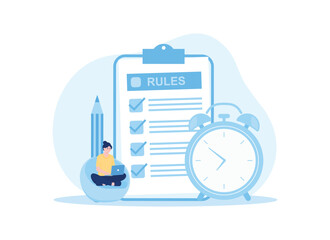 time to understand the rules concept flat illustration