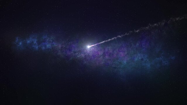 Falling Meteor flying in the sky's 
3d rendering meteor asteroid, Global threat concept, sci fi, 2023

