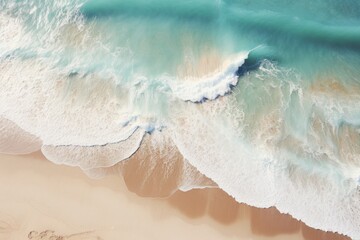 gentle waves on a tropical beach. view from above. 