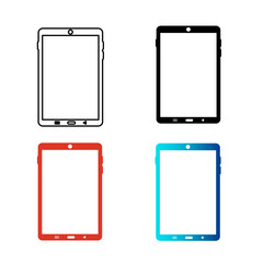 Abstract Tablet Silhouette Illustration