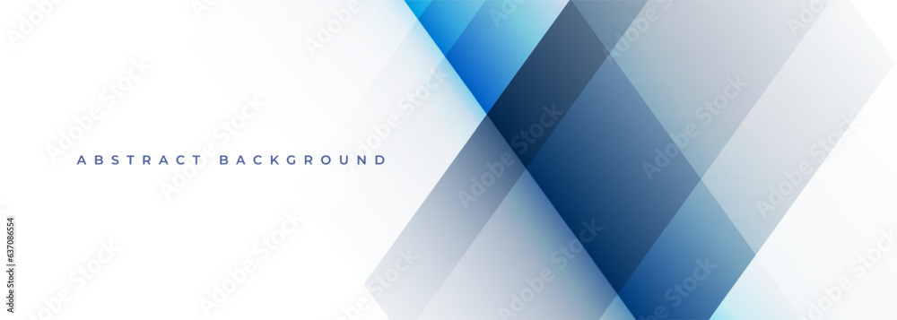Poster White and blue business presentation abstract background with geometric lines and shapes. Vector illustration