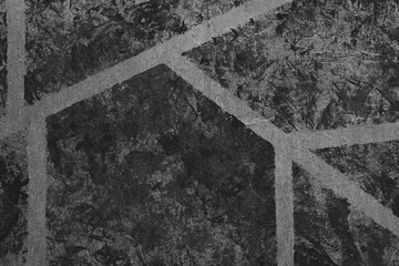 Line art pattern on a grunge painted wall