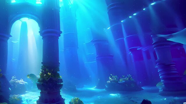 Atlantis the lost ancient city underwater
3d rendering of Massive structures underwater, 2023

