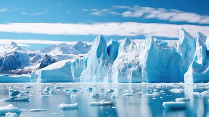 Fototapeta na wymiar Beautiful shot of icebergs in glacier.