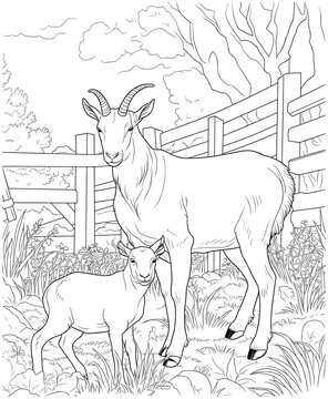 goat coloring pages for adults
