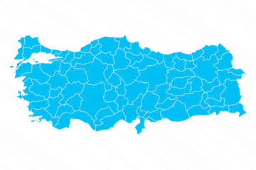 Flat Design Map of Turkey With Details