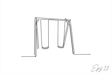 swing continuous line vector illustration
