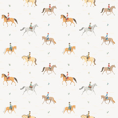 Horse carousel, seamless vector pattern