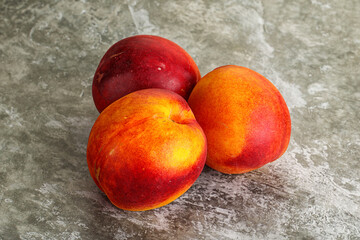 Ripe sweet juicy fresh red nectarines
