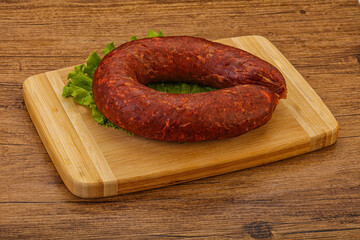 Krakowska sausage over the board