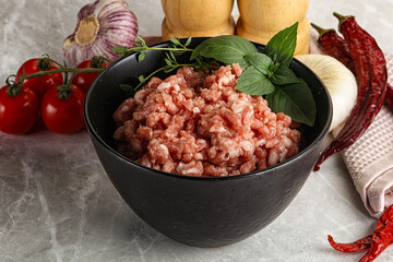 Raw minced pork uncooked meat