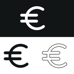 vector icon of simple forms of Euro icon