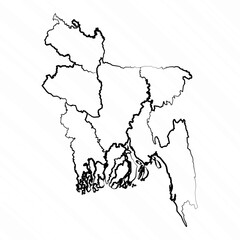 Hand Drawn Bangladesh Map Illustration
