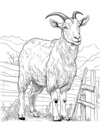 goat coloring pages for kids