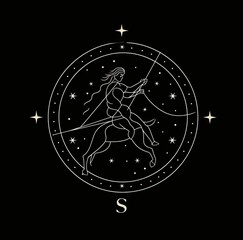 Zodiac signs esoteric astrological illustration