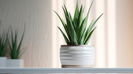 aloe vera plant in a vase. Generative Ai - obrazy, fototapety, plakaty
