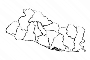 Obraz premium Hand Drawn El Salvador Map Illustration