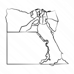 Hand Drawn Egypt Map Illustration